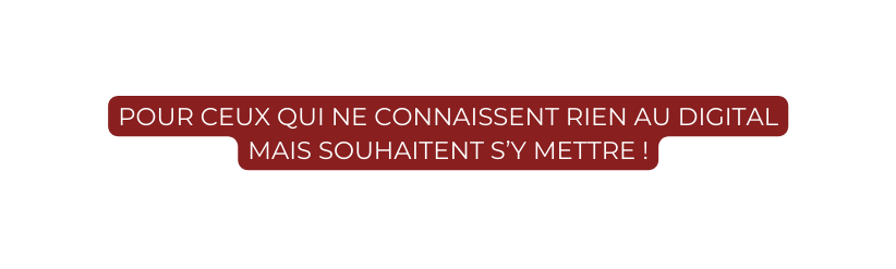 POUR CEUX qui ne connaissent rien au digital mais souhaitent s y mettre